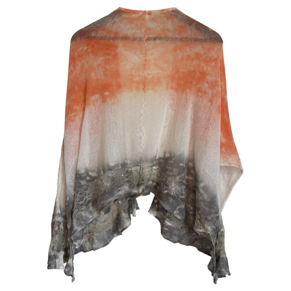 SUNDANCE Open Front Lace Cardigan Sweater Ombre Tie Dye Woman’s Size Small - Picture 2 of 10